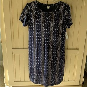 Women's small navy and cream dress
